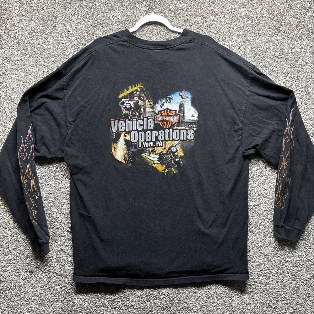 Harley Davidson Vehicle Operations York PA Mens 3XL T-Shirt Long Sleeve USA Made